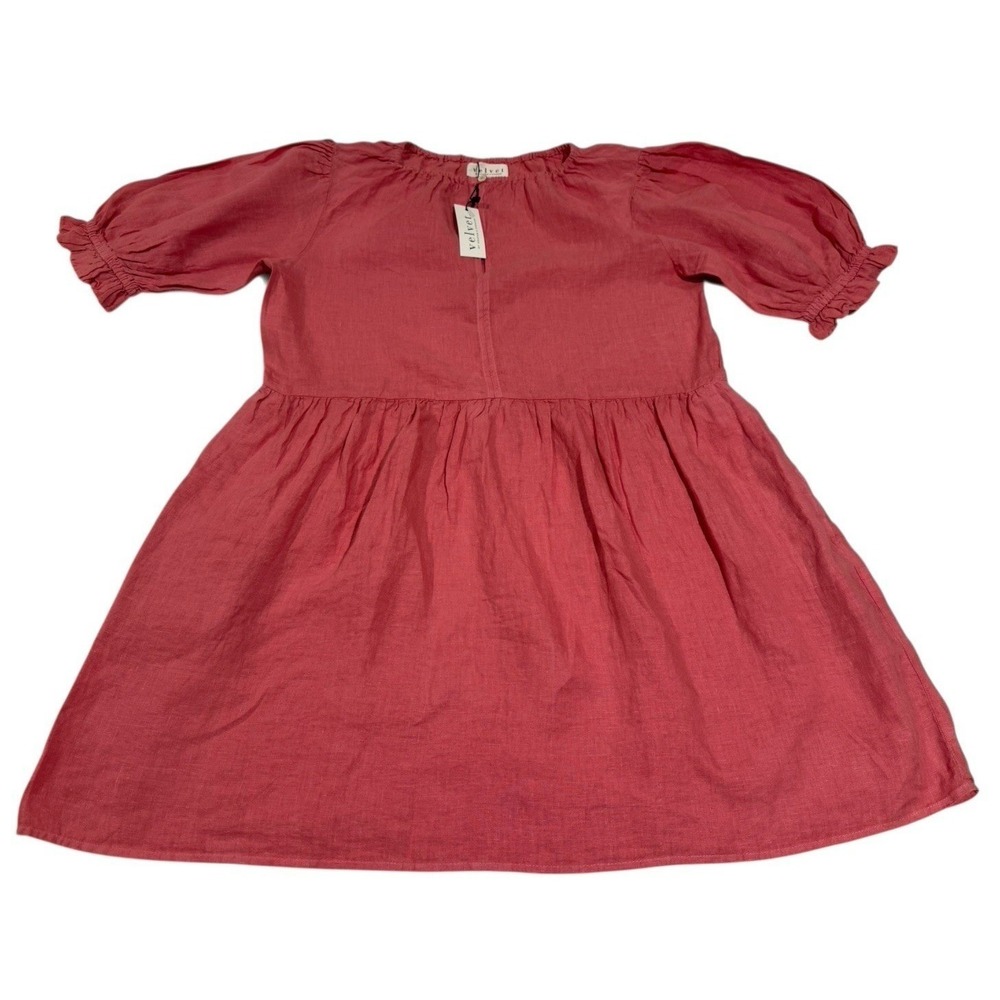 NWT Velvet Graham Spencer Kailani Linen Mini Dress Pink Women's XS